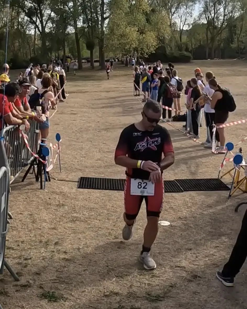 Jimmy Hamel à l'arrivée du cross triathlon de Jablines-Annet