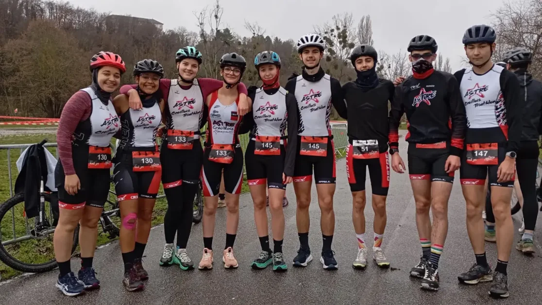 Nos jeunes triathletes de l'ASTRE Creillois au Bike and Run de Creil