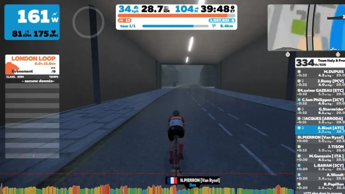 Anaïs sur Zwift pendant le confinement