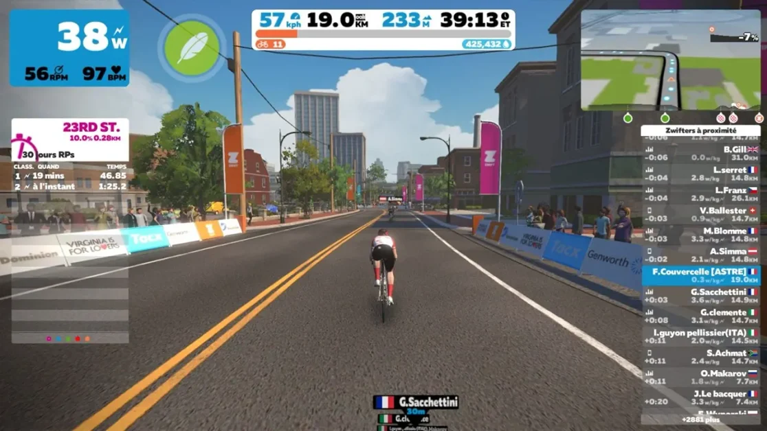 Florent sur Zwift pendant le confinement